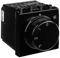 Выключатель вентилятора модульный DKC Avanti 4-поз. 2 мод. черный квадрат картинка